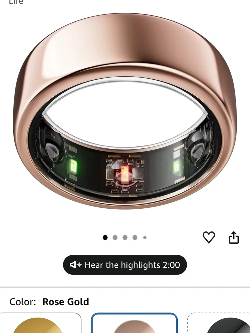 Oura Ring Gen 4 Smart Ring - Rose Gold- size 7